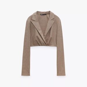 Zara hound-south cropped blazer/top